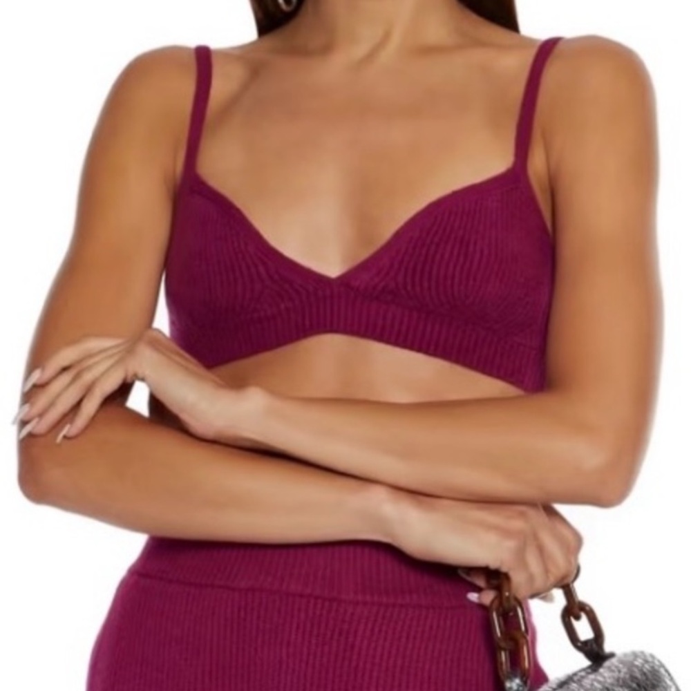 NWT Helmut Lang Magenta Sweater Bra Top Sz L